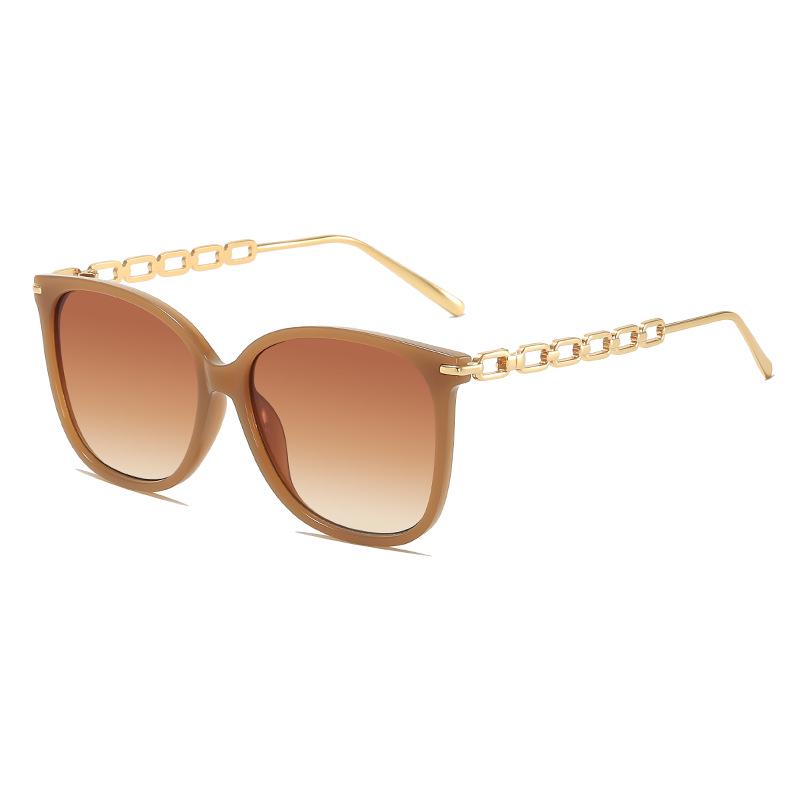 

Hong Kong Style Women s Sunglasses with Chain, UV Protection, Flattering on Large Faces, Trendy and Versatile for Bloggers