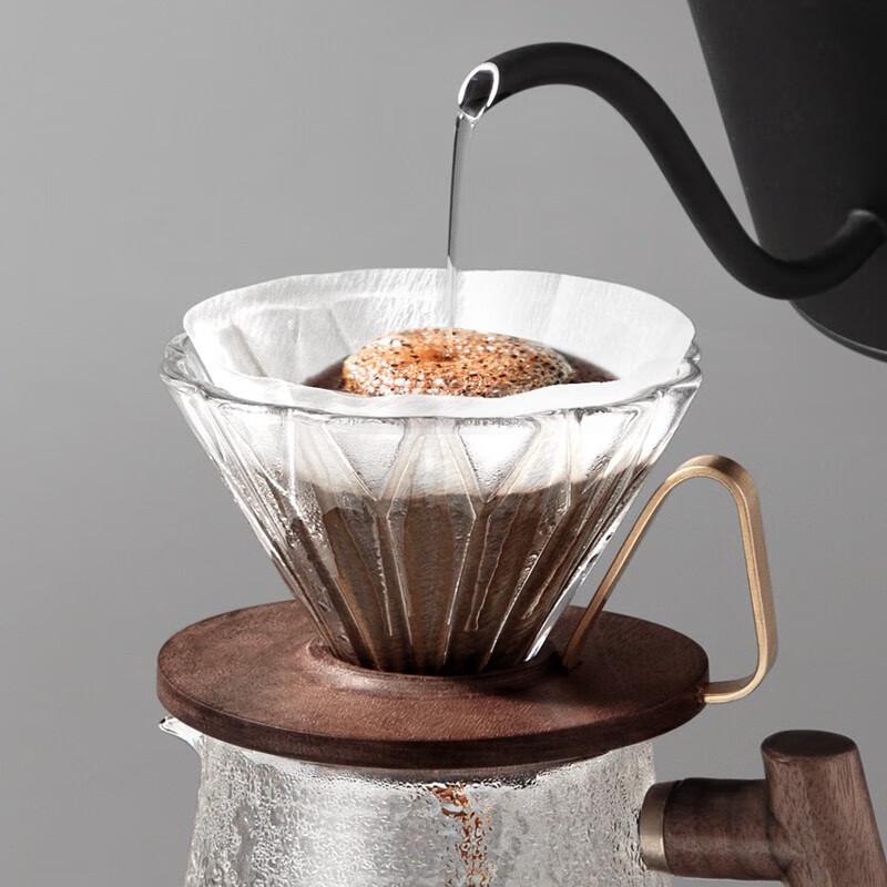 Hero Walnut Base Gradient Blue Glass Coffee Dripper