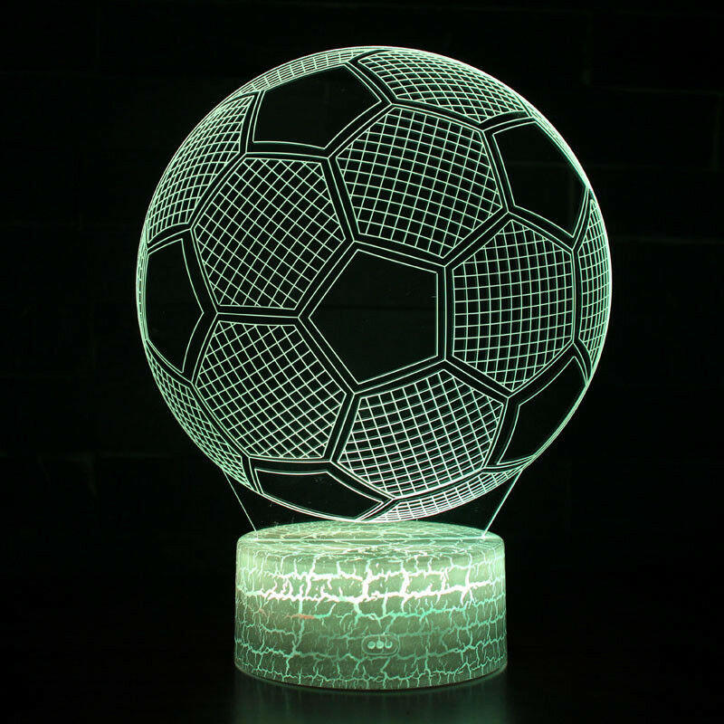 3D LED Night Sight Football Pattern 7 Color Change Desk Lamp For Kids