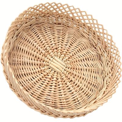 Vassoio per frutta secca in vimini e rattan fatto a mano da 1 pezzo, cestino per gastronomia, snack, articoli vari, cestino per pane, vassoio per frutta, arredamento per la casa vintage da portare con sé