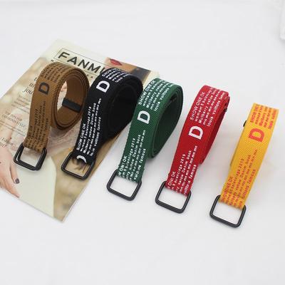 Tactical Belt Black Double Ring Canvas Belt Unisex Jeans Wide Belt