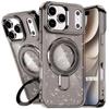 Case for iPhone 18 Pro Max, Glittering Scratch-Resistant PC Silicone with Grey Magnetic Circle
