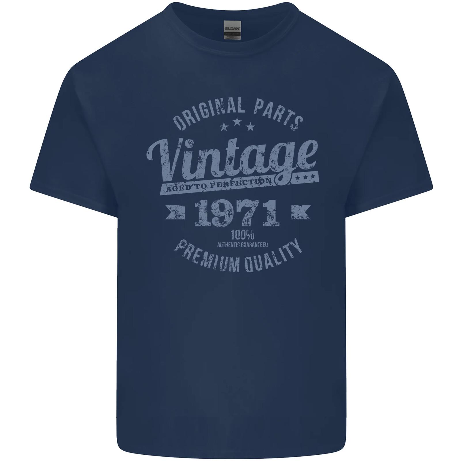 Vintage Year 55th Birthday 1971 Mens Cotton T-Shirt Tee Top S разноцветный