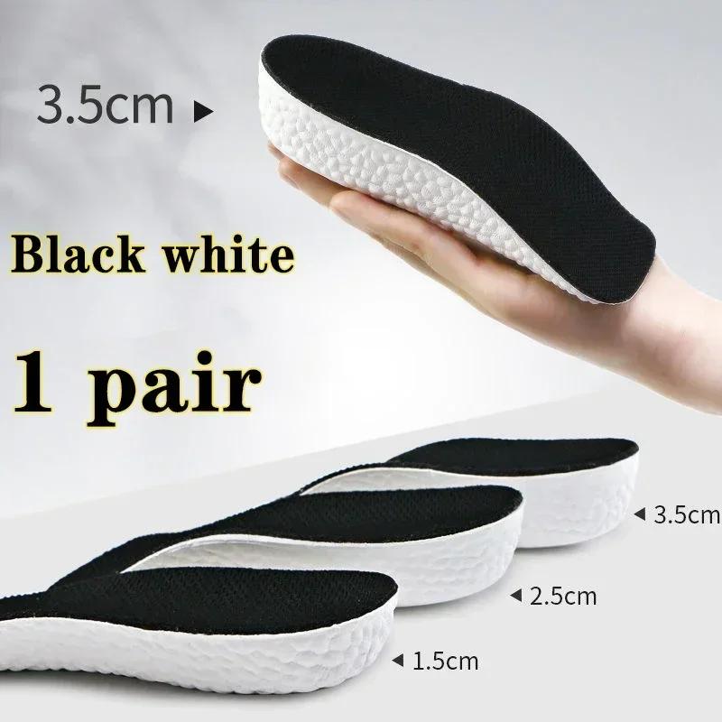 

Memory Foam Height Increase Insoles for Men Women Shoes Flat Feet Arch Support Orthopedic Insoles Sneakers Heel Lift Shoe Pads 1.5 cm чорний білий колір