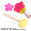 5pcs Colorful Painting Sponge Brushes Tool Wooden Handle Drawing Toy Supply