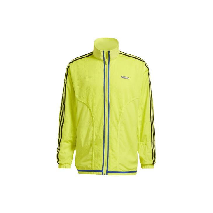 adidas Originals Trefoil Reverse TT Track Jacket Men Jackets Yellow Green GN3818