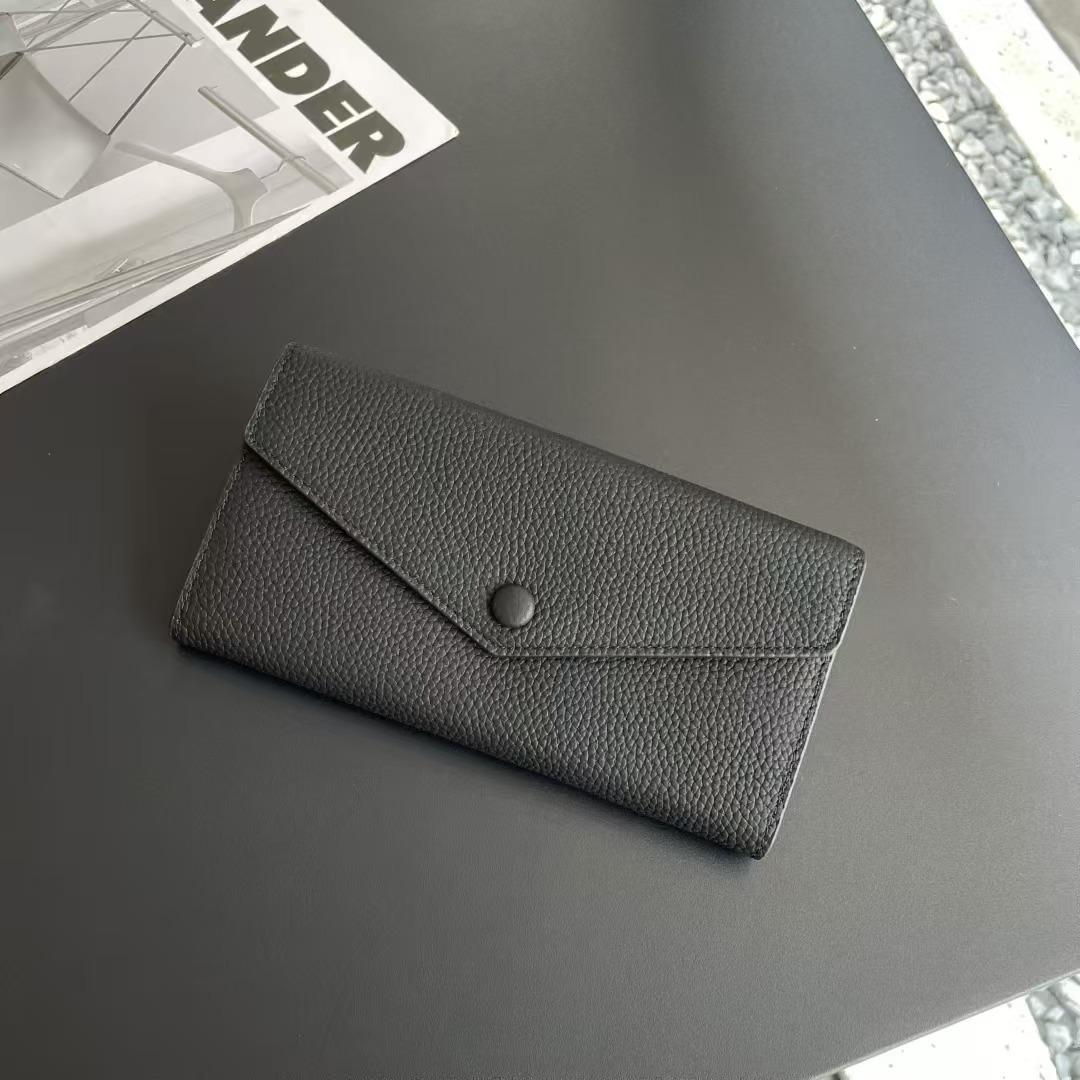 

2025 новый темперамент маленькая сумка-клатч положить мобильный телефон кошелек, первый слой коровьей кожи большой емкости кошелек длинный кошелек женский чёрный