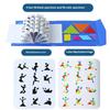 Wooden Magnetic Tangram Puzzle Book Portable 31x19cm Montessori Kids Educational Shape Matching Learning Intelligence Toy