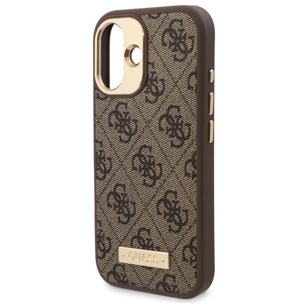 Guess Guhmp16Su4Gprw Iphone 16 6.1 Brązowy/Brown Hardcase 4G Logo Plate Magsafe