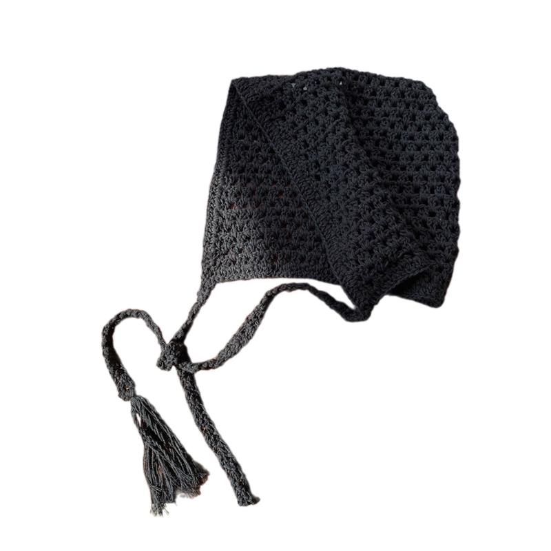 Handmade Knitted Hat Unisex Fashion Hat Hollows out Headwrap Hat Trendy Travel Hat for Outdoor Activity