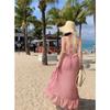 Women's Summer Vintage Solid Colour Irregular Holiday Temperament Halter Dresses