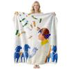 Soft Fleece Blanket With Starry Sky Print Camping Sofa Napping Air Conditioning Use Customizable Design