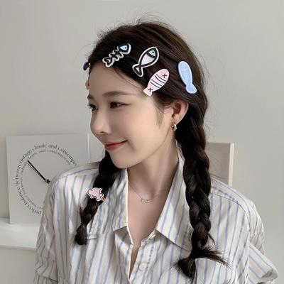 Japanese Cute Little Fish Bone Hairpin Girls' Bangs Clip Broken Hair Clip Student Original Fun Clip Hair Clips Headwear