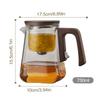 Glaskanne mit Sieb Glaskessel mit Sieb Multifunktionaler Glasfilter Teeset mit Holzgriff Magnetischer Teezubereiter