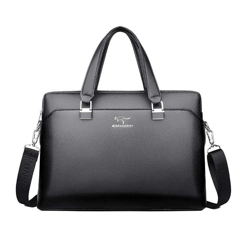 Men's Handbag Business Briefcase Crossbody Bag Soft PU Leather Computer Bag Casual Men's Bag