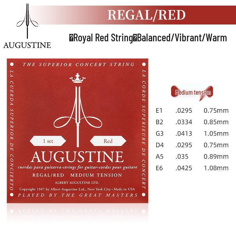 AUGUSTINE Augustine Classic Red Nylon Guitar Strings Set - Treble & Bass Tension