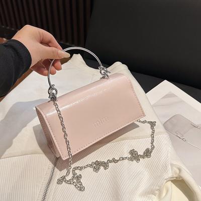 Premium Textur Temperament Design Sinn tragbare kleine quadratische Tasche schöne einfarbige vielseitige Kette einzelne Schulter Umhängetasche Damen