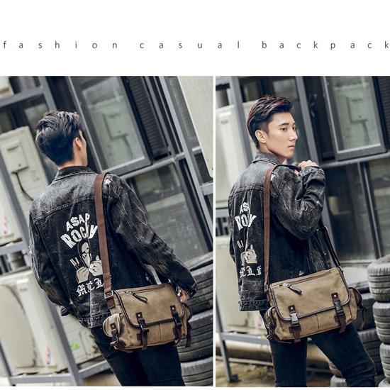 Vintage cestovní crossbody plátno Messenger Patchwork Multifunkční školní taška na notebook