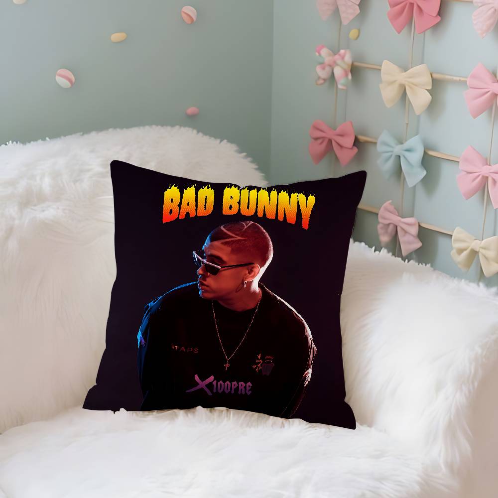 B-Bad B-Bunny Love X100pre Pillow Case Throw Pillow Cover Nordic Vintage Style Cushion Covers Home Living Room Sofa Couch Seat