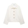 Womens Short Wool Blend Coat Street Style Button Front Shirt Collar Outerwear Fall Winter
