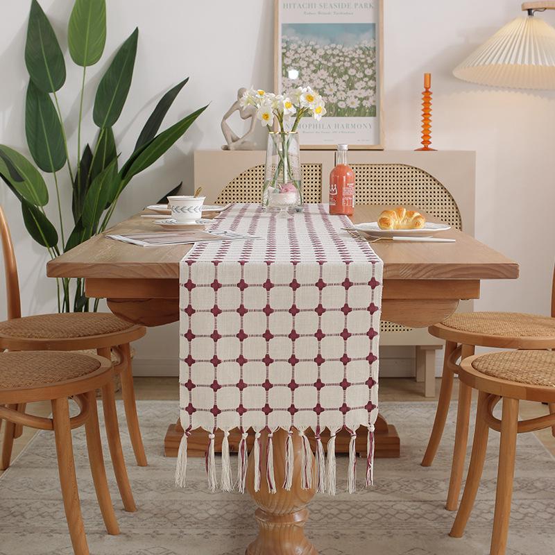 Modern Minimalist Ins Coffee Table Cover Fabric TV Cabinet Cover  Long Rectangular Table Cotton Linen Table Runner