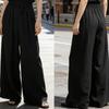 Casual Loose Lace-up Women's Wide-leg Pants Spring Summer Solid Color Elastic Waist Sweatpants Lace-up Trouser Women's Casual Simple Clothing
