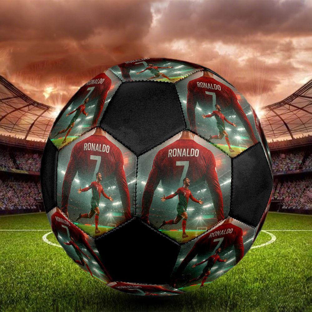 Cristiano Ronaldo Size5 Soccer Ball, Colorful, Suitable for All Ages, Machine-stitched, PVC Material, Competition Grade,durable and High Bounce