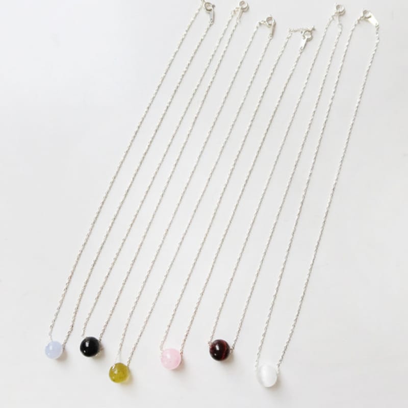 August Harmony 925silver The Gem Necklace / 6color