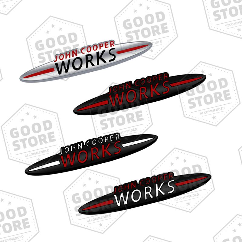 BFZ1 Metal Car Body John Cooper Works Badge 3D Front Grill Emblem Rear Trunk Sticker For Mini Cooper S R55 R56 R60 R61 Auto Accessory