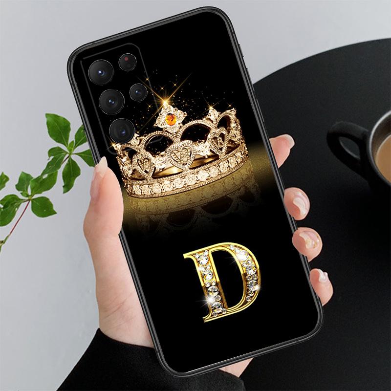 Diamond Crown Letter Phone Case for Samsung Galaxy A73 A13 A22  A32 A71 A33 A52 A53 A72 A73 A51 A31 A23 A34 A54 A52 A53S Funda