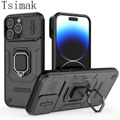 Fundas für iPhone 14 Pro Max Hülle Stoßfester Panzerring Schiebelinse Schützen Sie die Rückseite Coque für Apple iPhone 13 14 15 Plus Telefonabdeckung