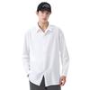 VANCAMEL Langarmhemd für Herren, Lockeres Freizeit-Oberteil für Herren, einfarbige Kleidung im koreanischen Stil, Schwarz, 2XL