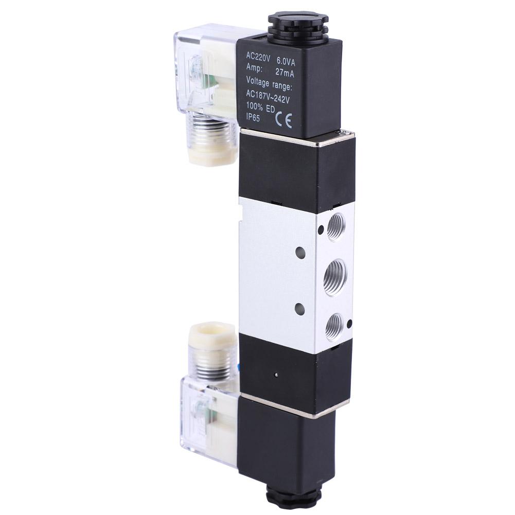 4V220 08 1 4  Inlet Outlet 1 8  Exhaust Pneumatic Solenoid Air Valve 2 Position 5 Way(AC220V)