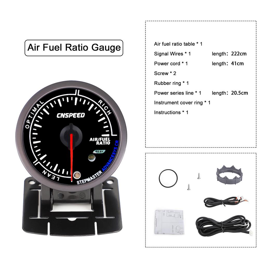 CNSPEED 2.5" 60mm New Boost Gauge Exhaust Gas Car Temperature Gauge Oil Pressure Water Temperature Oil Temperature Voltage Meter