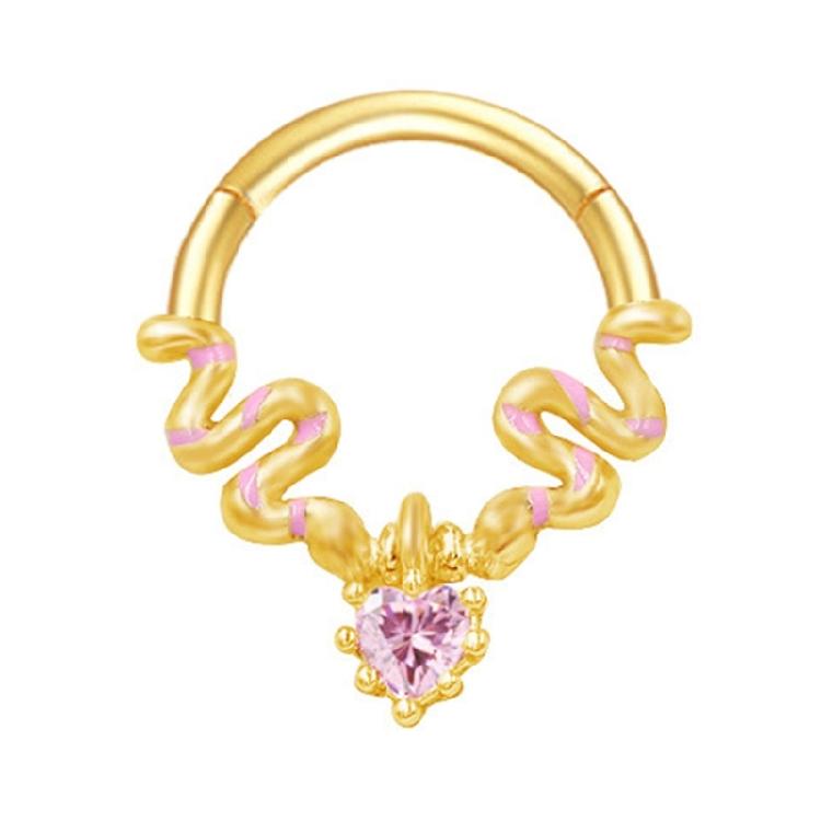 Kristall-Nasen-Clicker Handgefertigt Silberfarben Septum-Ring Edelstahl Piercing-Accessoire für Ohr und Knorpel