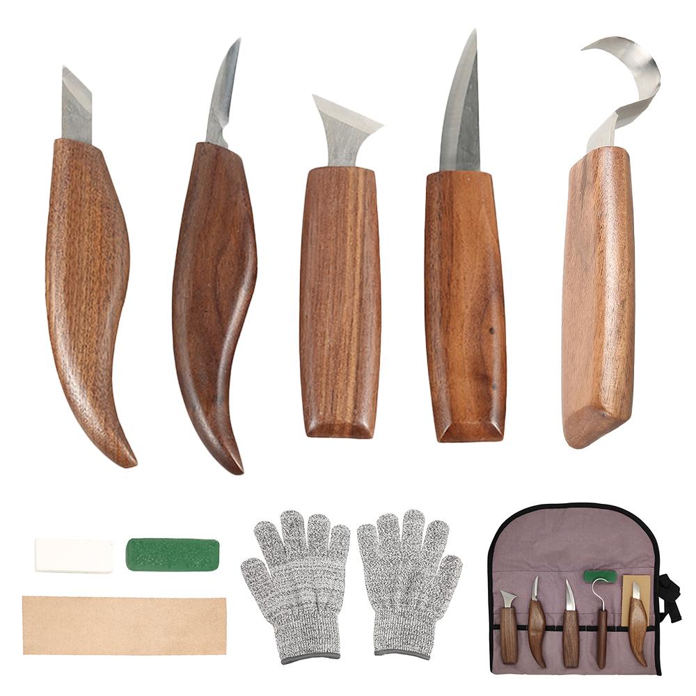 10/25 Stück Holzschnitzset Holzschnitzwerkzeuge Handschnitzmesser-Set mit Nadelfeile Holzlöffel-Schnitzset für Anfänger
