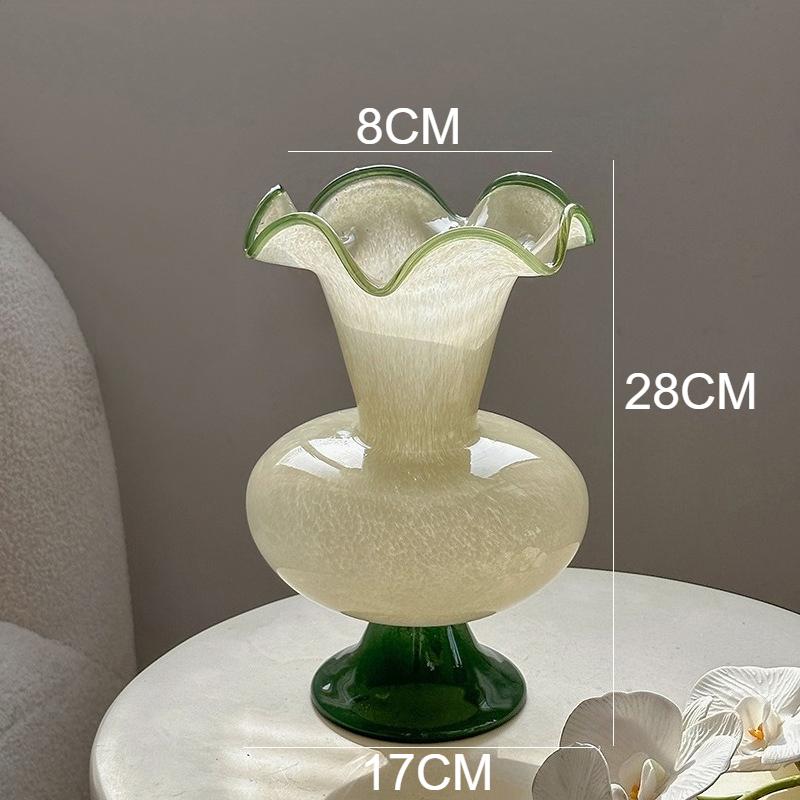 

Colored Glaze Vases Vintage Art Elegant Flower Vase Minimalist Aesthetic Plant Dried Flowerpot Home Tea Table Decorative Vase