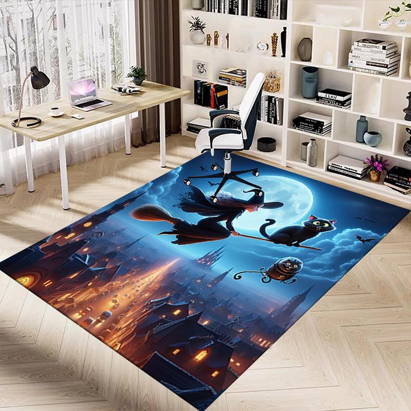 1PC Witchcraft Halloween Extra Large Non Slip Floor Carpet, Office, Family, Bedroom, Studio Large Area Rug Indoor Rugs