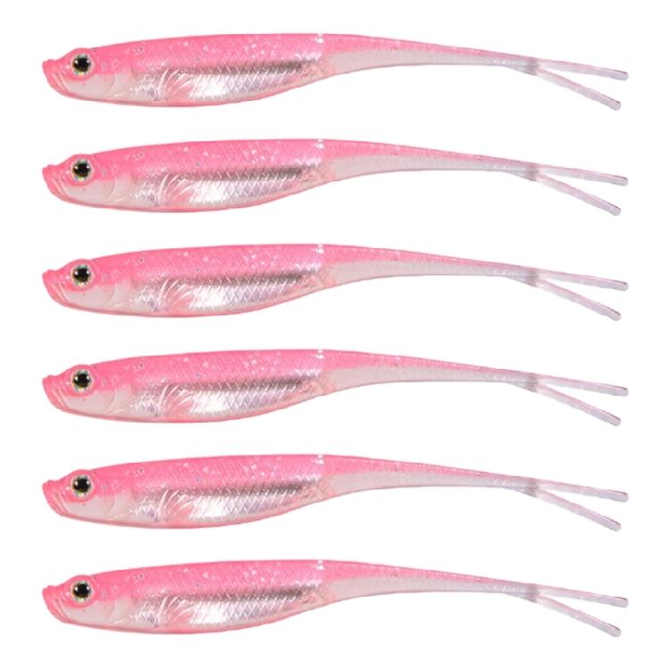 6Pcs Soft Silicone Baits Floating Fishing Lure Fork Tail Swimbaits Lures Soft Artificial Baits Fishing Tackles Enduring