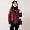 Genuine Leather Jacket for Women Spring and Autumn New Style Short Oil Waxed Cowhide Loose Small Leather Jacket Coat Fashionable and Versatile