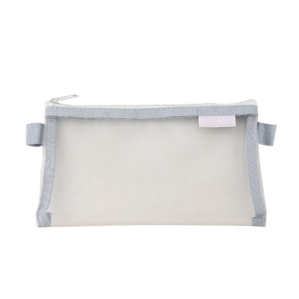 Transparent Mesh Storage Bag Cosmetic Makeup Organizer Travel Toiletry Bag 20.5*12cm 20*6cm Lipstick Storage Pouch Pencil Case