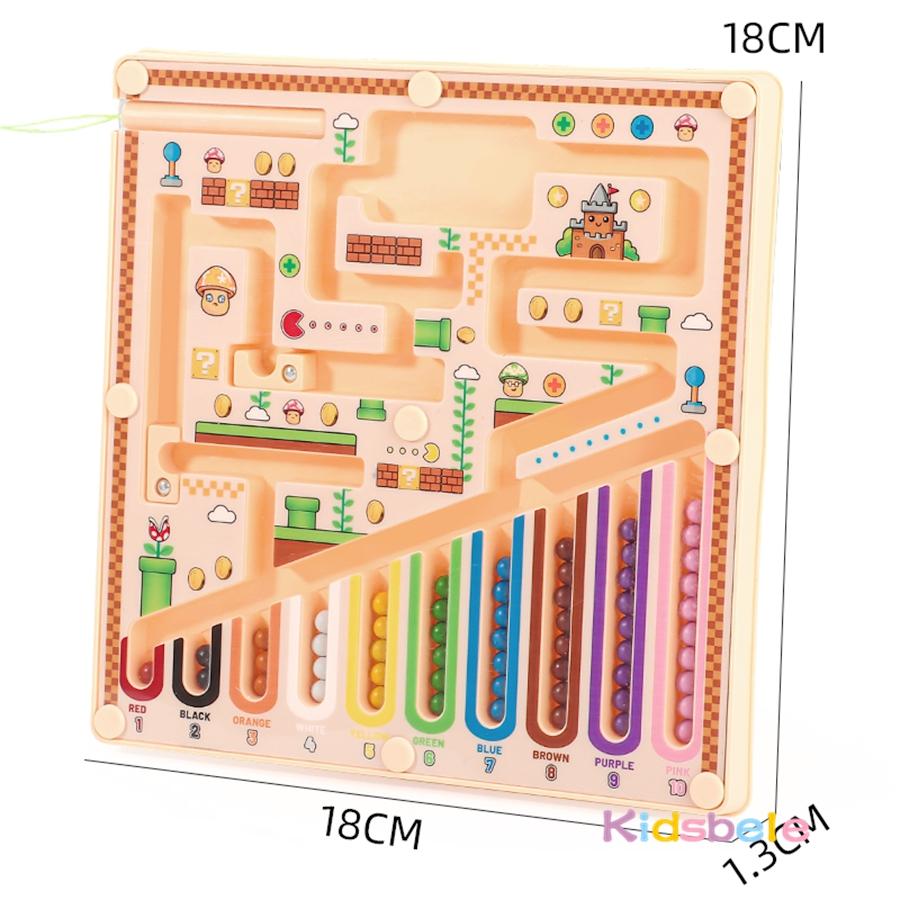Kids Montessori Color Number Maze Toy Classification Counting Board Walking Bead Puzzle Gift Chrismas Gift Sensory Training Toy
