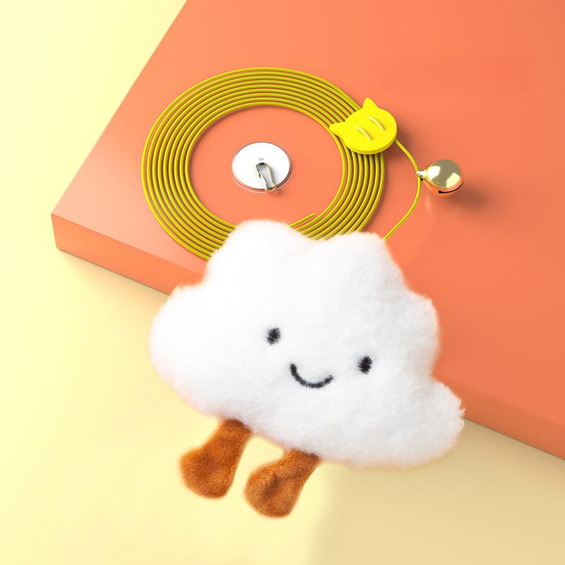 Cat Toy Swing Sticky Disc Elastic with Bell Hanging Door Teasing Cat Rope Long Rope Teasing Cat Toy Accessories Pet Kitten Toy
