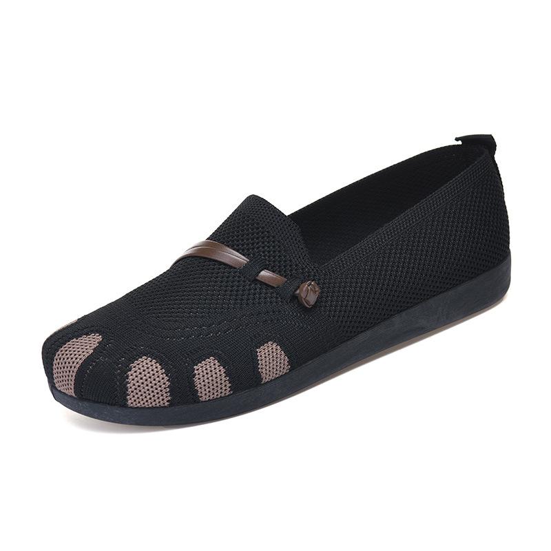 Comfortable Walking Shoes for Elderly Women Soft Sole Slip-on Flats Anti-fatigue Casual Loafers