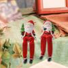 Resin Sitting Santa Figurine Christmas Decoration Holding Tree Collectible Figure