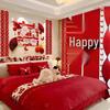 Wedding Room Decor Set: Bride's & Groom's Bedroom Double Happiness Garland
