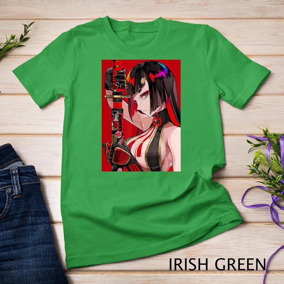 Anime Girl Samurai Waifu Japanese Aesthetic Otaku Kawaii T-Shirt Unisex T-shirt 3 4XL