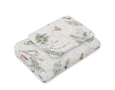 Baby Bedding Set with Filling, 2 Pieces, 75x100cm NEWBORN - Brown Birds