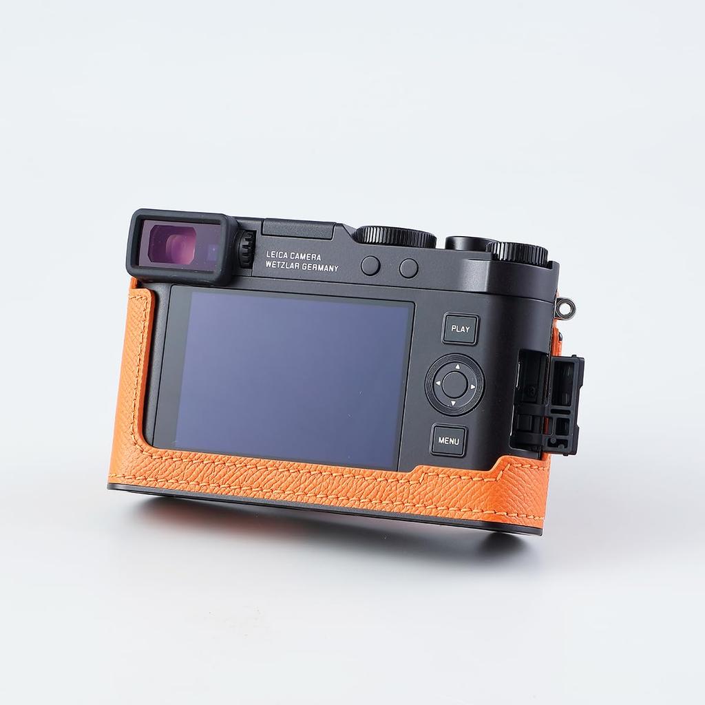 SIUTATDSH Camera Half Case for Leica Vintage Metal Genuine Leather Instant Camera Protective Case Stylish Portable Shockproof D-LUX 8, (Green D)