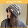 Fashionable Color Blocked Striped Design Women Casual Knitted Hat For Winter